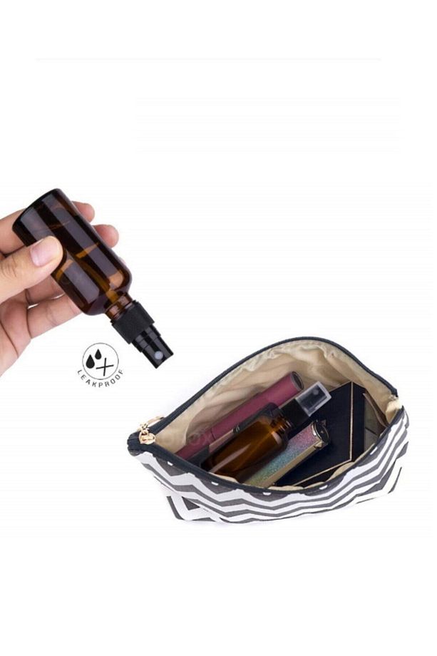 Amber CamSprey Şişesi-siyah Kapak– Cam Fısfıs Şişe-30 Ml- Aromaterapi kolonya Şişesi-10adet - 5