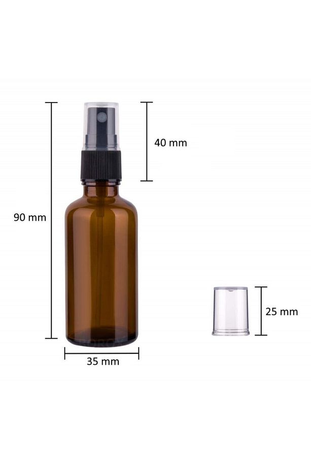 Amber CamSprey Şişesi-siyah Kapak– Cam Fısfıs Şişe-30 Ml- Aromaterapi kolonya Şişesi-10adet - 3