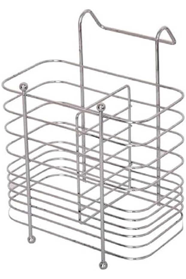 Kitchen Utensil Crock Holder 4 Divider Stainless Steel Kitchen Storage Organiser Cutlery Hol