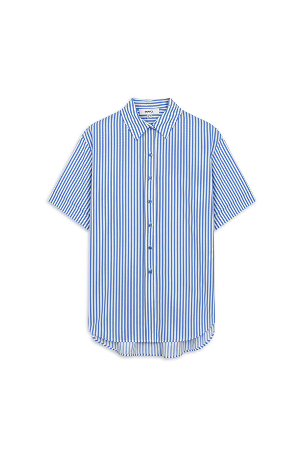 Çizgili oversize gömlek - 3