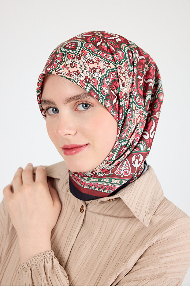 Tile Ethnic Patterned Scarf 3013 - 3