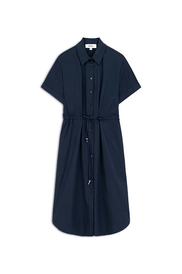 Poplin midi gömlek elbise - 3