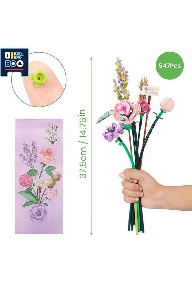 Sunster Company™ Mini Ebedi Lavanta Çiçekler Yapı Blokları | Kendin Yap Seti – 547 Parça | Dekoratif - 3