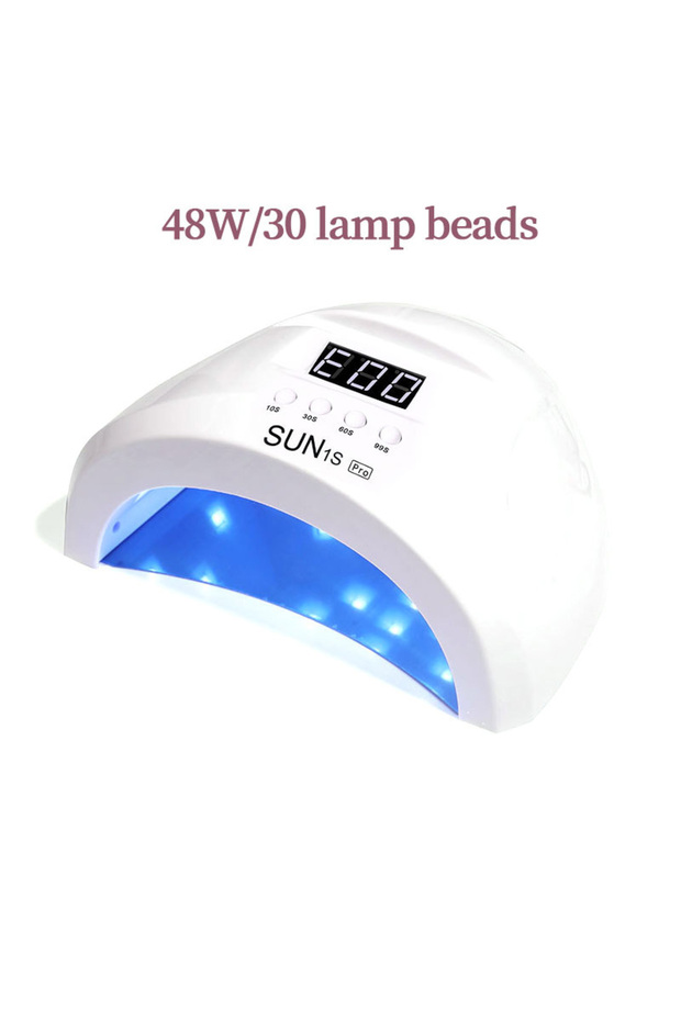 مصباح LINMANDA Sun 1S 48W UV LED للأظافر بمقبس أوروبي أسود، 30 مصباح LED مع 4 إعدادات مؤقت، تجفيف أظافر ذكي