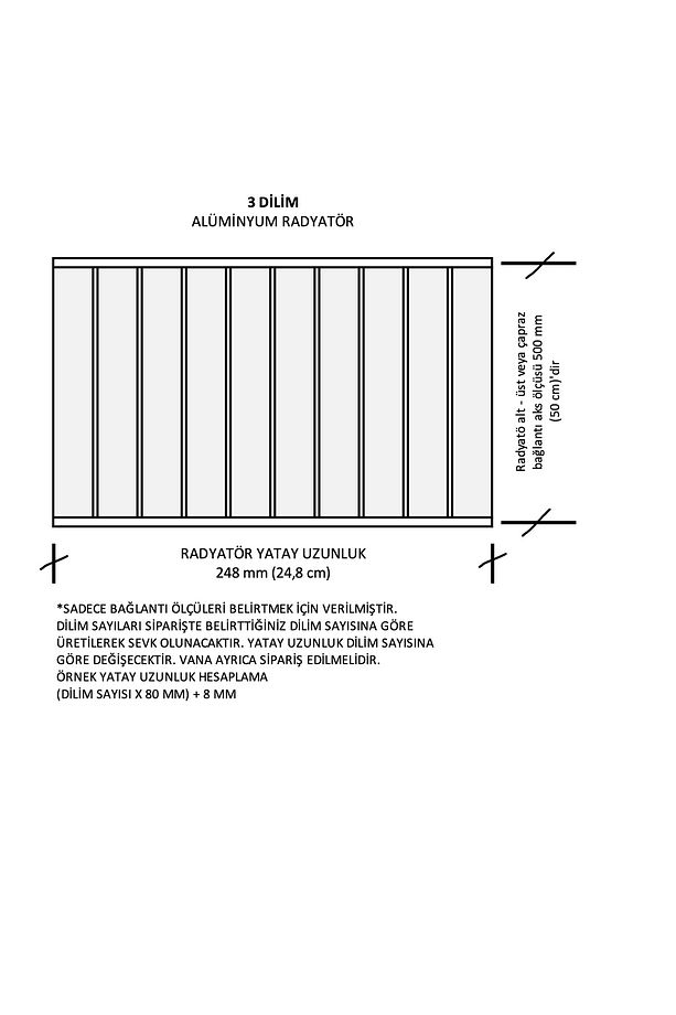 Alüminyum Panel Radyatör Klasik 525X3 Ral 7016 Antrasit Gri - 6