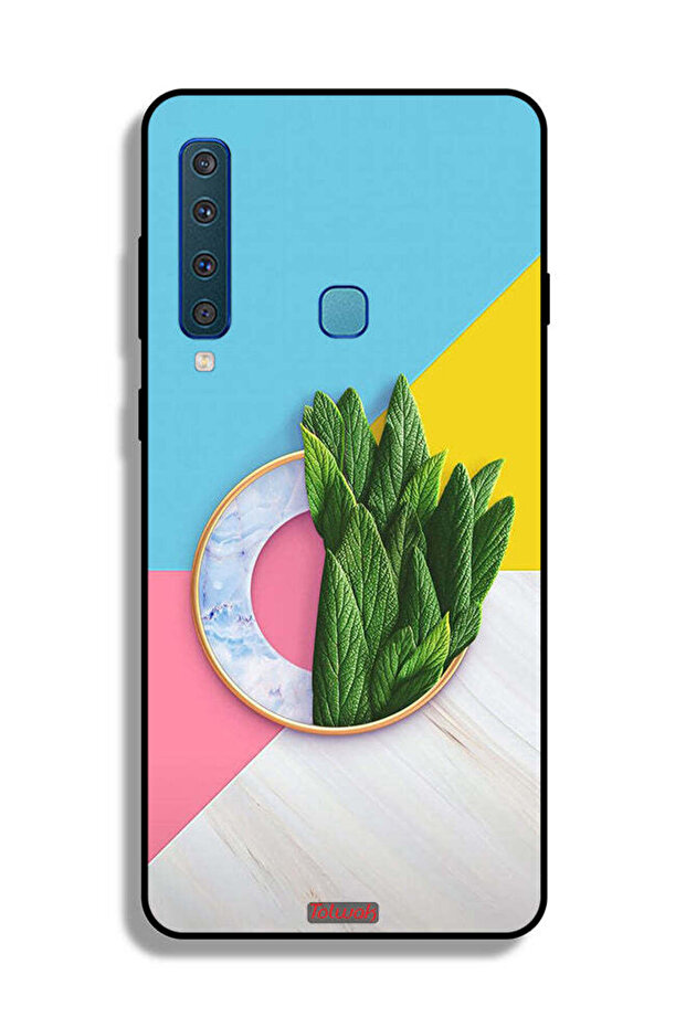 غطاء حماية لهاتف Samsung Galaxy A9 (2018) بنمط أوراق تجريدية