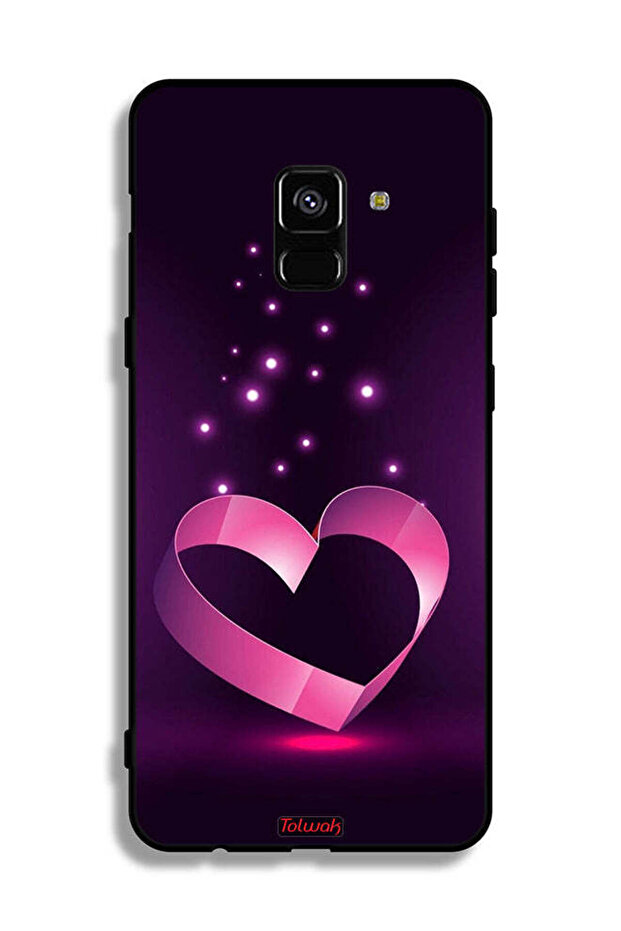 غطاء حماية لهاتف Samsung Galaxy A8 Plus (2018) بتصميم قلب