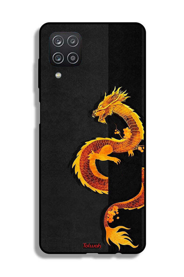 غطاء حماية لهاتف Samsung Galaxy A12 بتصميم فن التنين