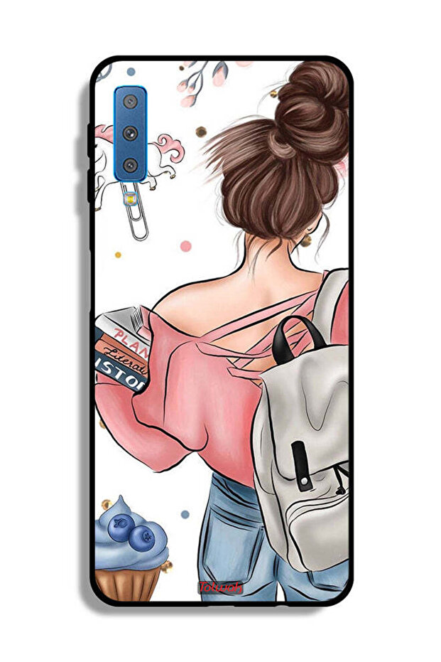 غطاء حماية لهاتف Samsung Galaxy A7 (2018) مطبوع عليه كتب بين يديك