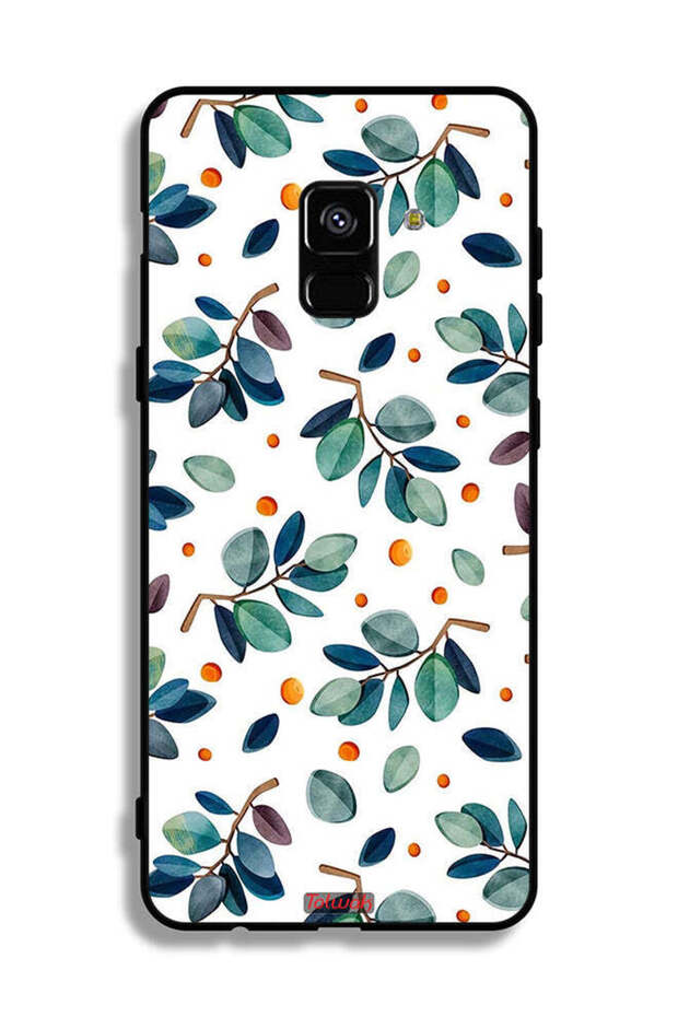 غطاء حماية لهاتف Samsung Galaxy A8 Plus (2018) بنقشة أوراق الشجر
