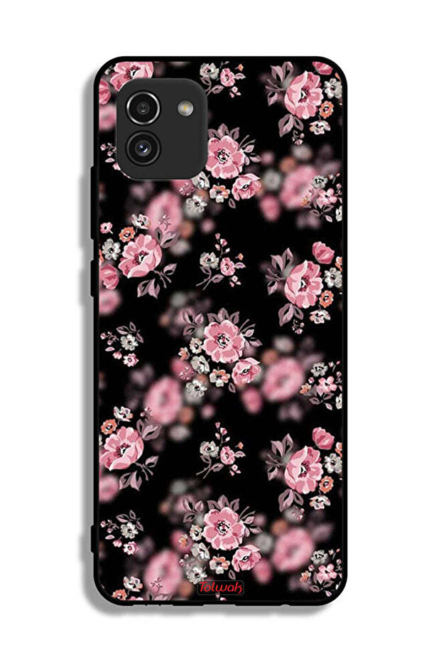 Samsung Galaxy A03 Protective Case Cover Portrait Flowers Pattern