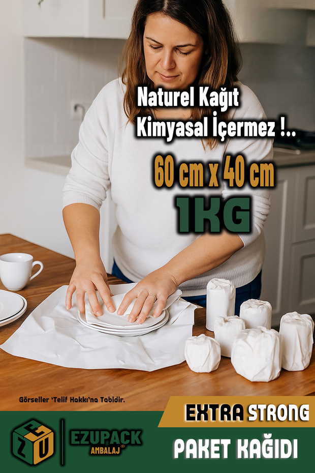Ezupack 1 Kg 60x40 ( 100 ADET) Ambalaj Kağıdı Tabak Bardak Eşya Sarma Koruma Taşıma Taşınma Paketleme