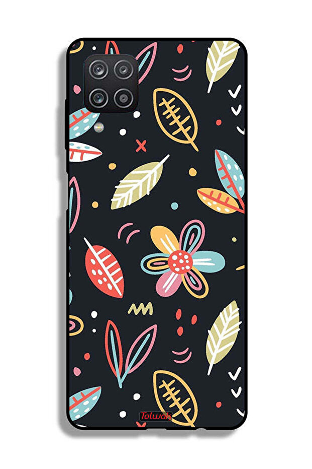 Samsung Galaxy A12 Protective Case Cover Flowers And Leaves Abstract Art