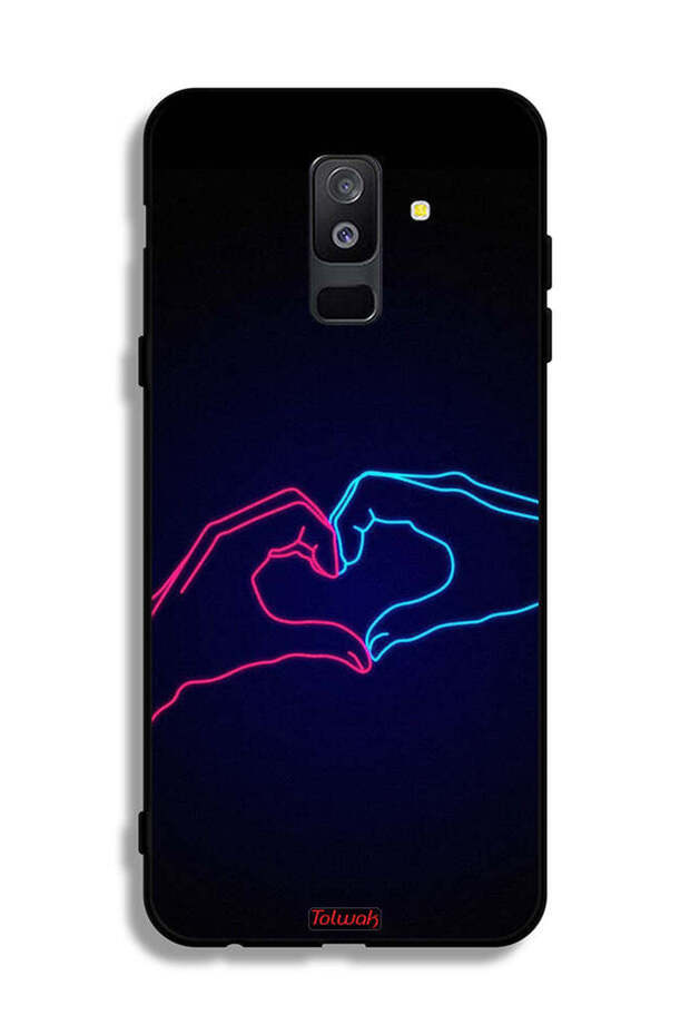Samsung Galaxy A6 Plus (2018) Protective Case Cover Touching Hand Making Heart