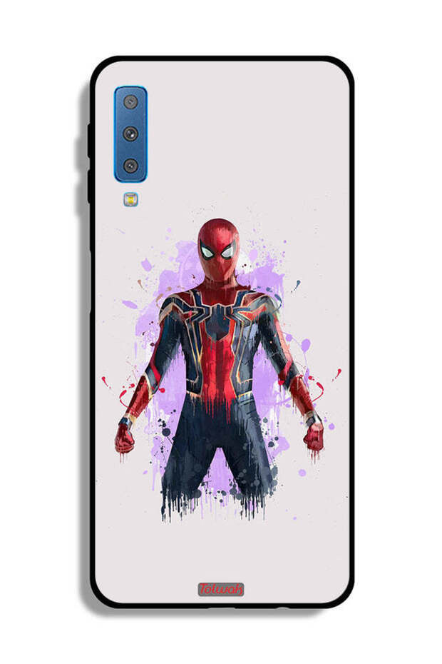 غطاء حماية لهاتف Samsung Galaxy A7 (2018) بتصميم العنكبوت الحديدي