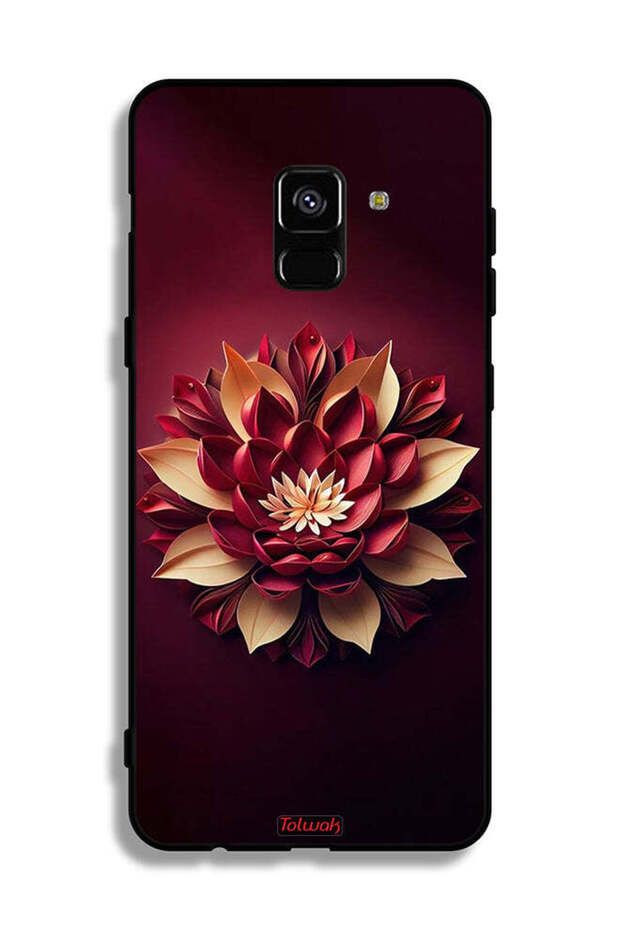 غطاء حماية لهاتف Samsung Galaxy A8 Plus (2018) بتصميم زهور تجريدية