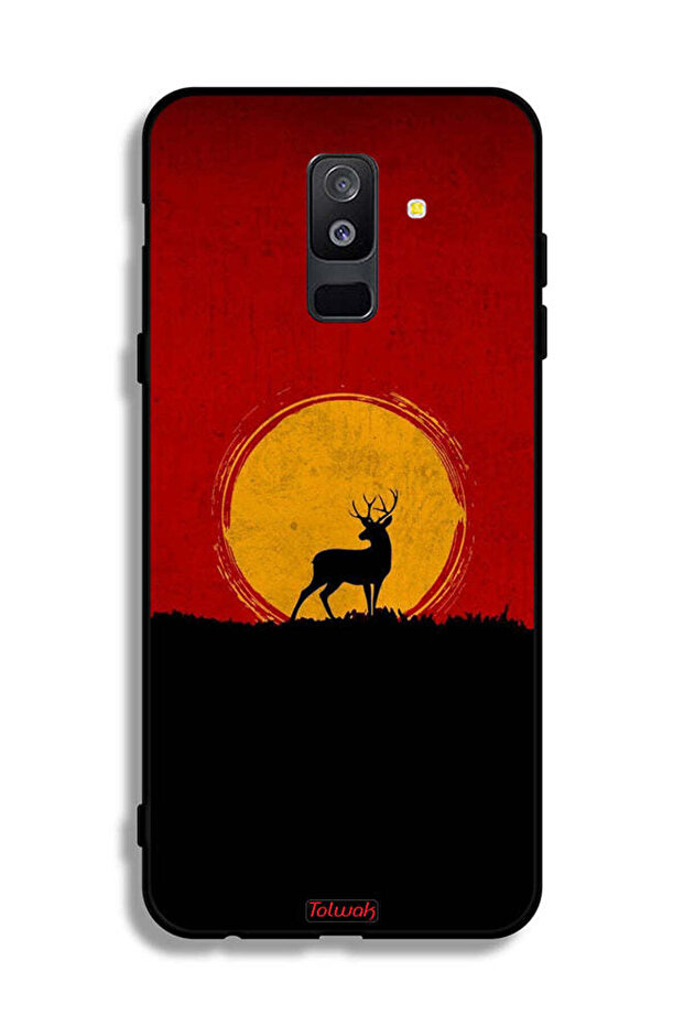 Samsung Galaxy A6 Plus (2018) Protective Case Cover Deer And Moon Artwork