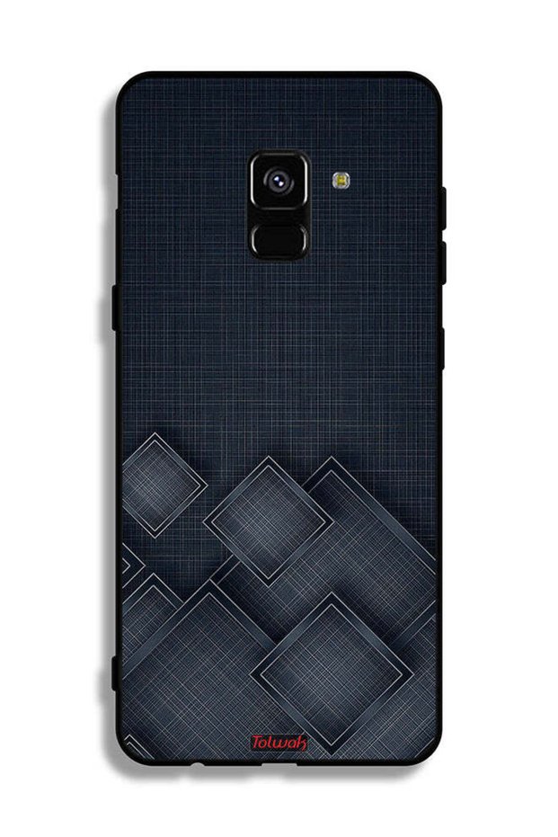 غطاء حماية لهاتف Samsung Galaxy A8 Plus (2018) بنقشة مربعات على القماش