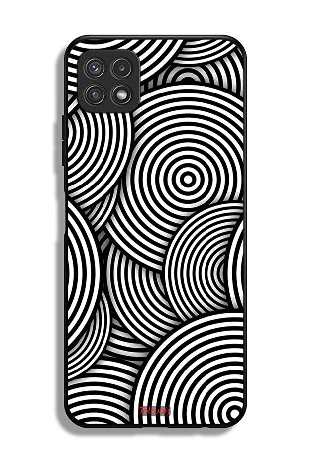 Samsung Galaxy A22 5G Protective Case Cover Circles Illusion Pattern