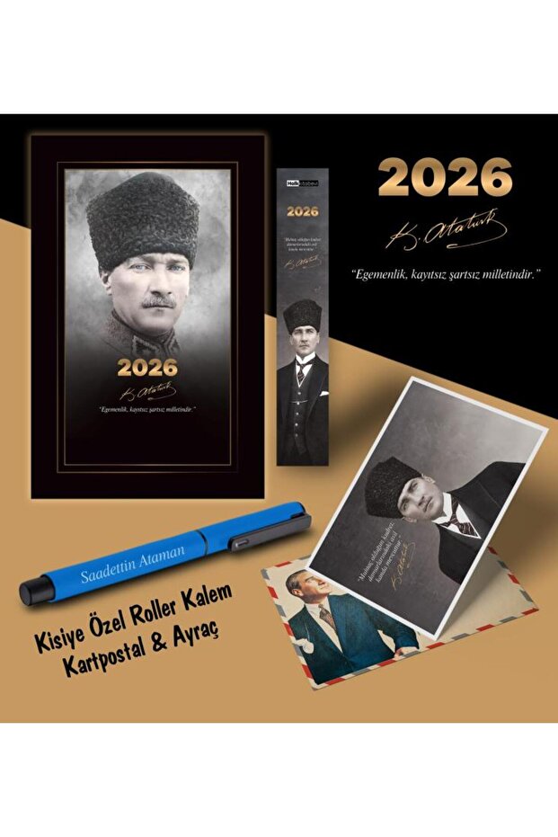 2026 Commander Atatürk Agenda Bookmark Postcard Pen - Blue