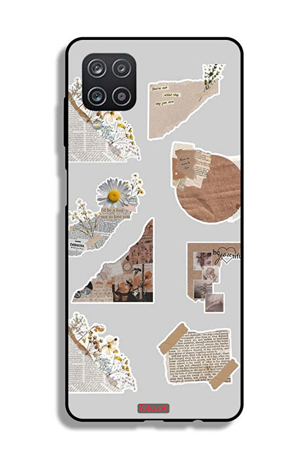 Samsung Galaxy M12 Protective Case Cover Pieces Of Paper Stickers
