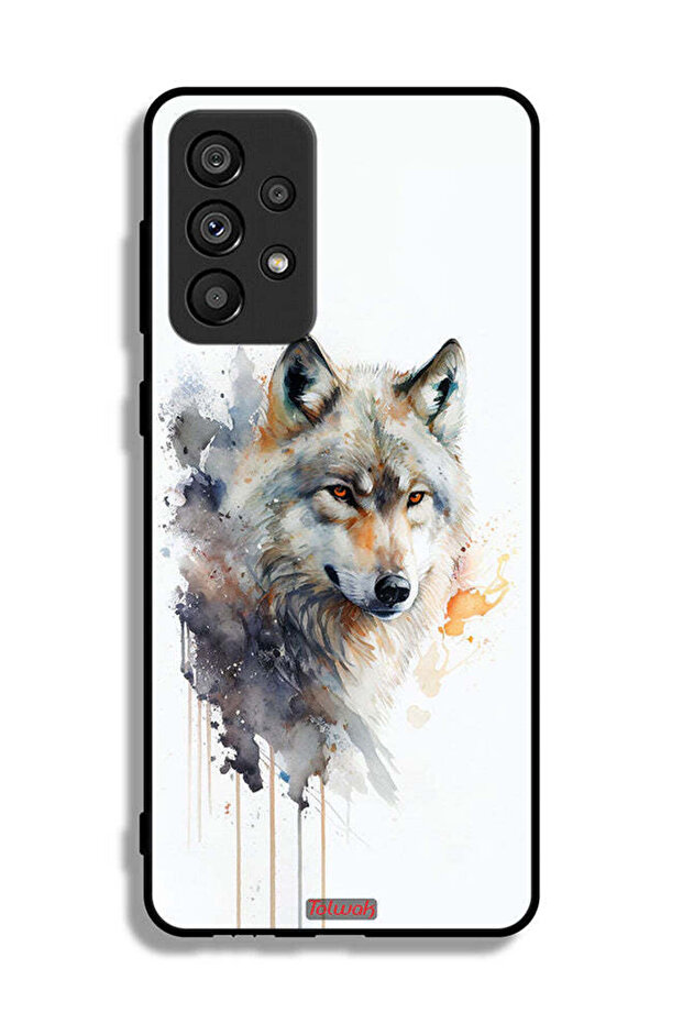 غطاء حماية لهاتف Samsung Galaxy A73 5G بتصميم فن تجريدي من الذئب