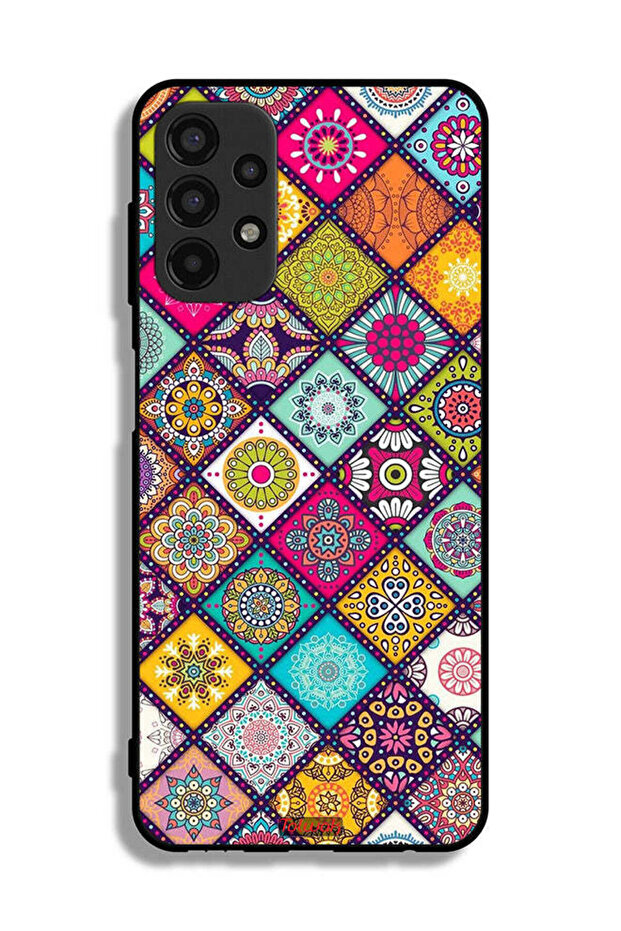 Samsung Galaxy A13 4G Protective Case Cover Mandala Squares Pattern