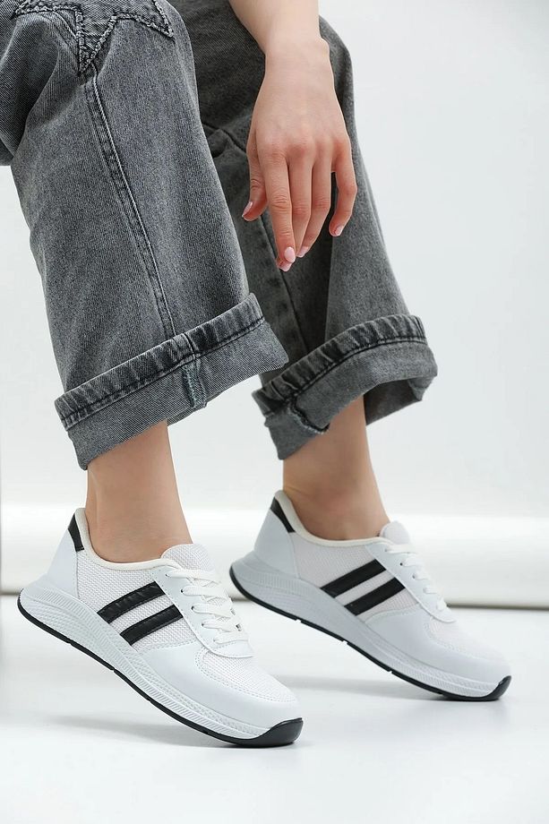 UNISEX MODEL FİLELİ RAHAT TABAN GÜNLÜK SPOR AYAKKABI SNEAKER - 4