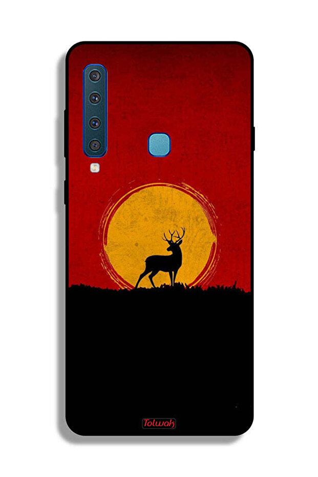 غطاء حماية لهاتف Samsung Galaxy A9 (2018) بتصميم غزال وقمر