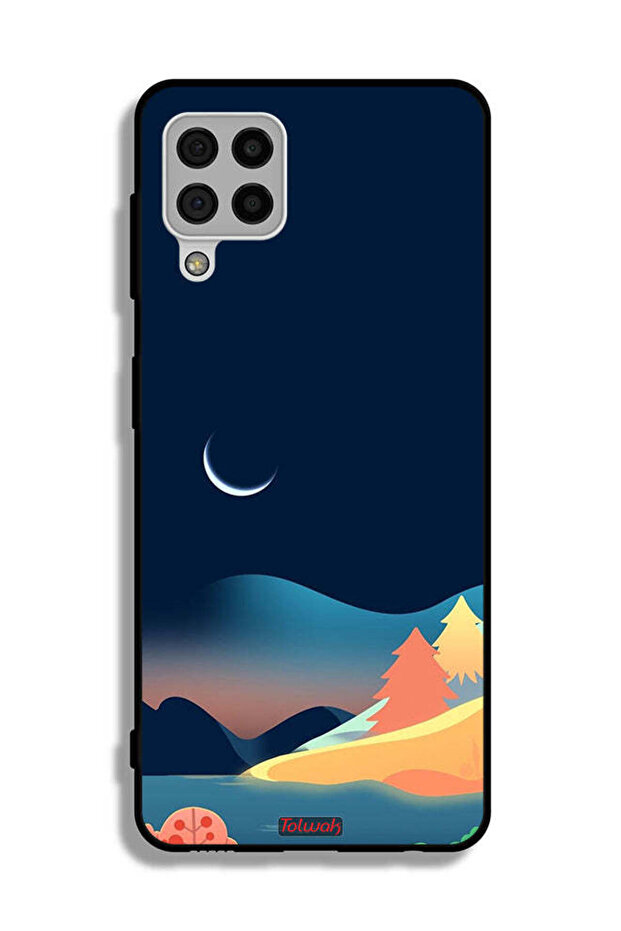 Samsung Galaxy A22 4G Protective Case Cover Moon Abstract Drawing Art
