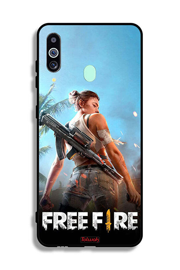 غطاء حماية لهاتف Samsung Galaxy A60 بتصميم فري فاير