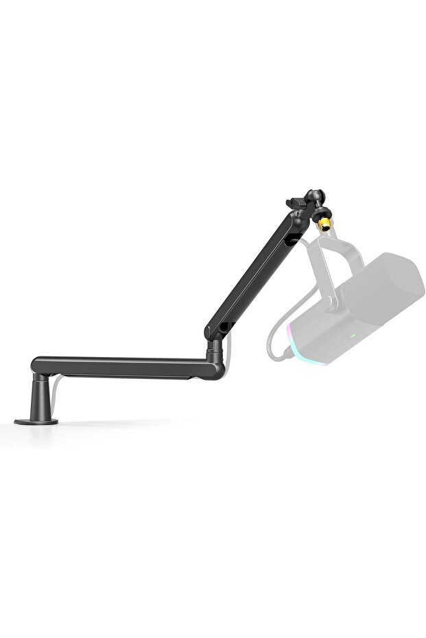 Microphone Boom Arm, Low Profile Adjustable Stick Microphone Arm Stand with Desk Mount Clamp, - 1