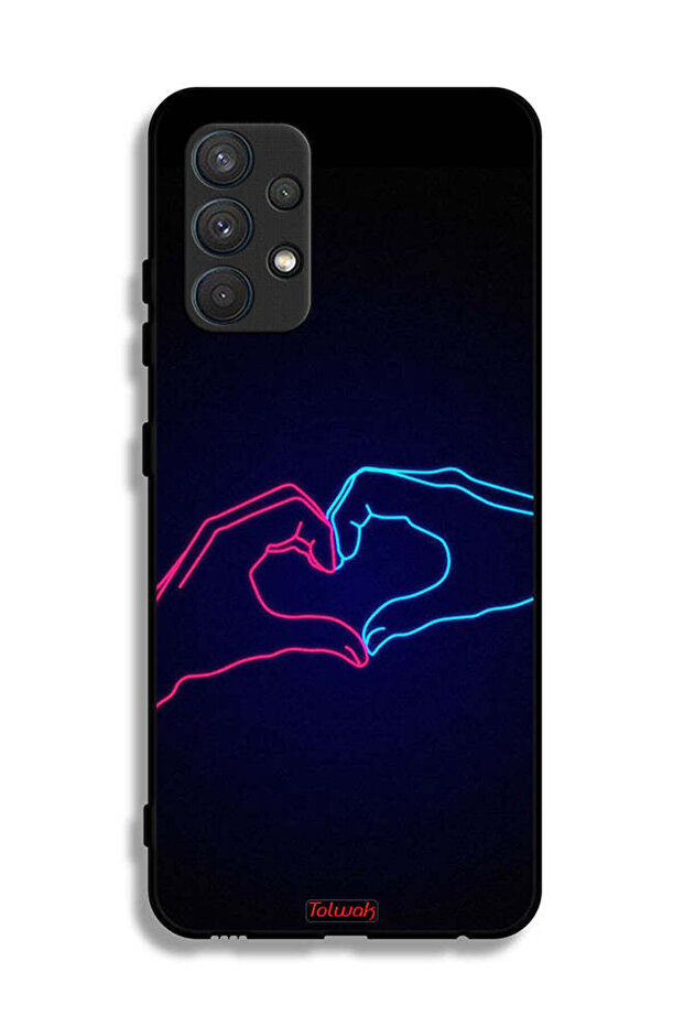 Samsung Galaxy A32 4G Protective Case Cover Touching Hand Making Heart