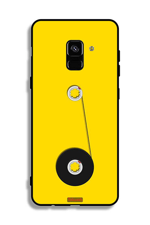 غطاء حماية لهاتف Samsung Galaxy A8 Plus (2018) بتصميم عجلة الكاسيت