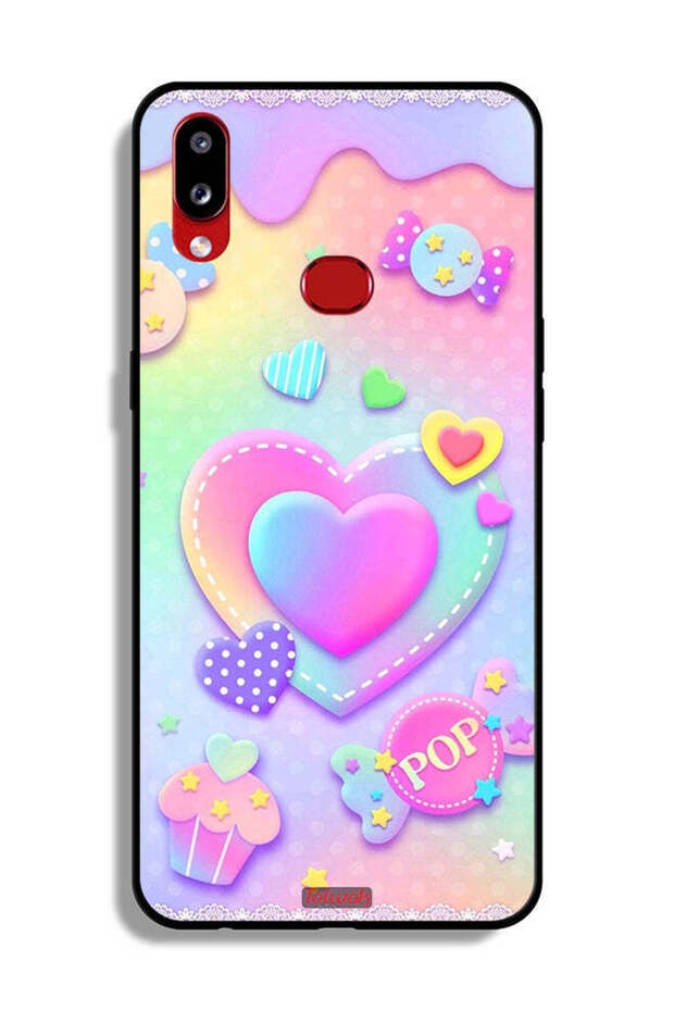 غطاء حماية لهاتف Samsung Galaxy A10s بتصميم قلوب البوب