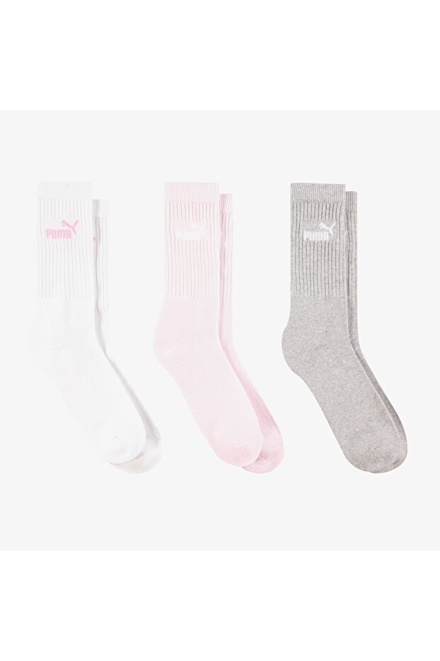 Elements Crew so Unisex Grey/White/Pink 3-Piece Socks