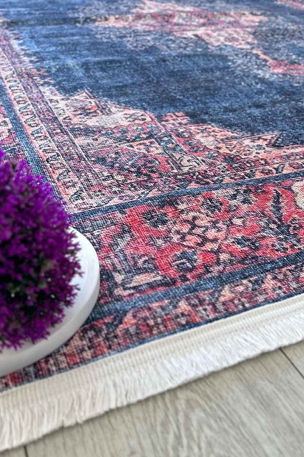 Dokuma Baskı Yıkanabilir Kaymaz Salon Halısı Mutfak Halısı Yolluk Kilim - 2