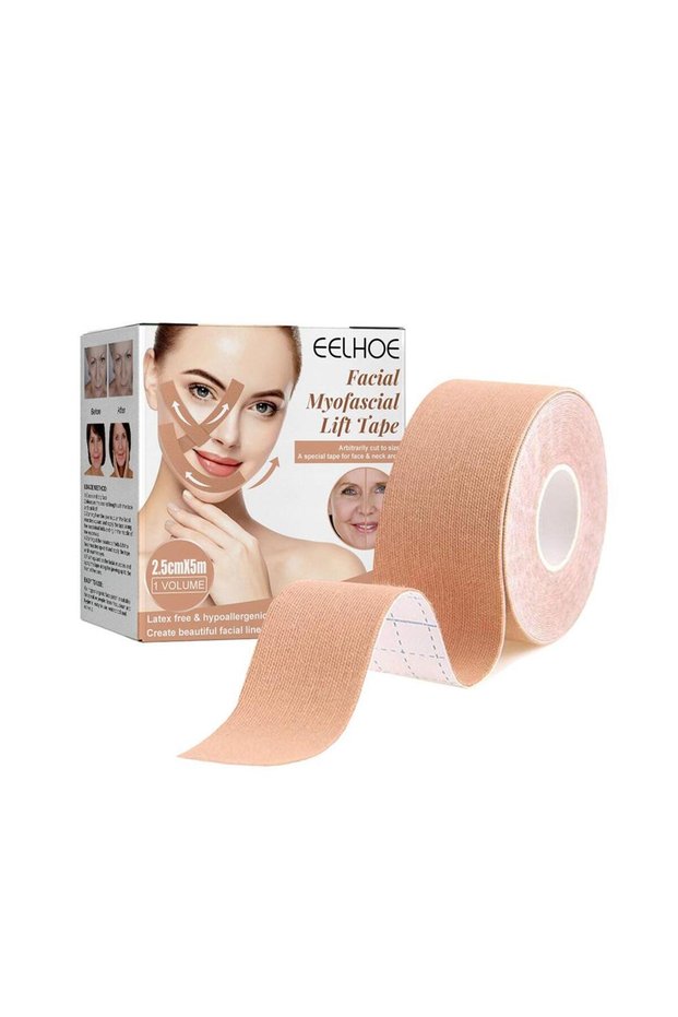2 Rolls 2 Rolls Facial Myofascial Face Lift Tape, Face Tape For Castor Oil, Breathable Face Lifting