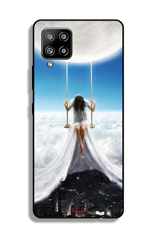 Samsung Galaxy A42 5G Protective Case Cover Moon Clouds Town Art
