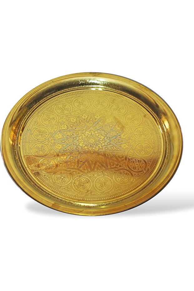 نحاسي، أصفر - صواني تقديم - 1