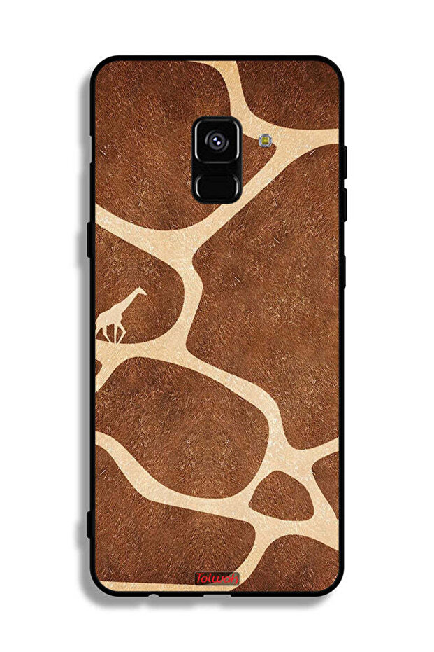 غطاء حماية لهاتف Samsung Galaxy A8 Plus (2018) بنقشة زرافة