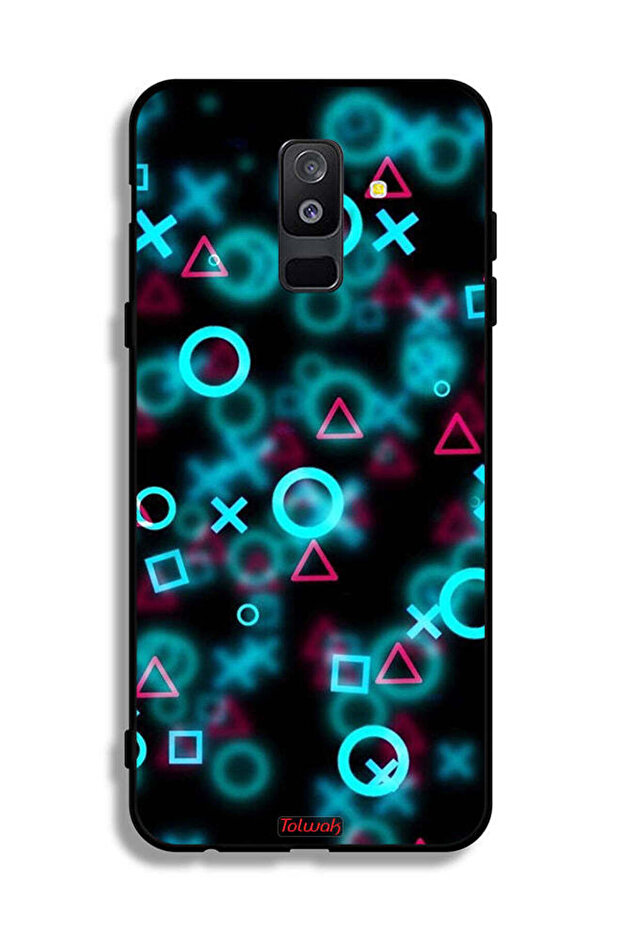 غطاء حماية لهاتف Samsung Galaxy A6 Plus (2018) برسومات أيقونات لعبة الحبار الصغيرة