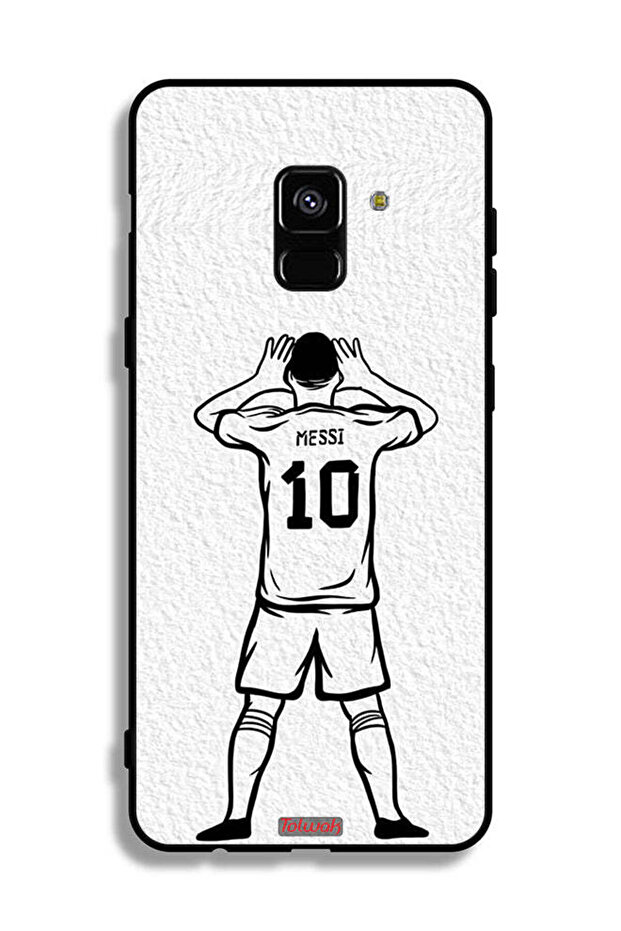Samsung Galaxy A8 Plus (2018) Protective Case Cover Messi Sketch