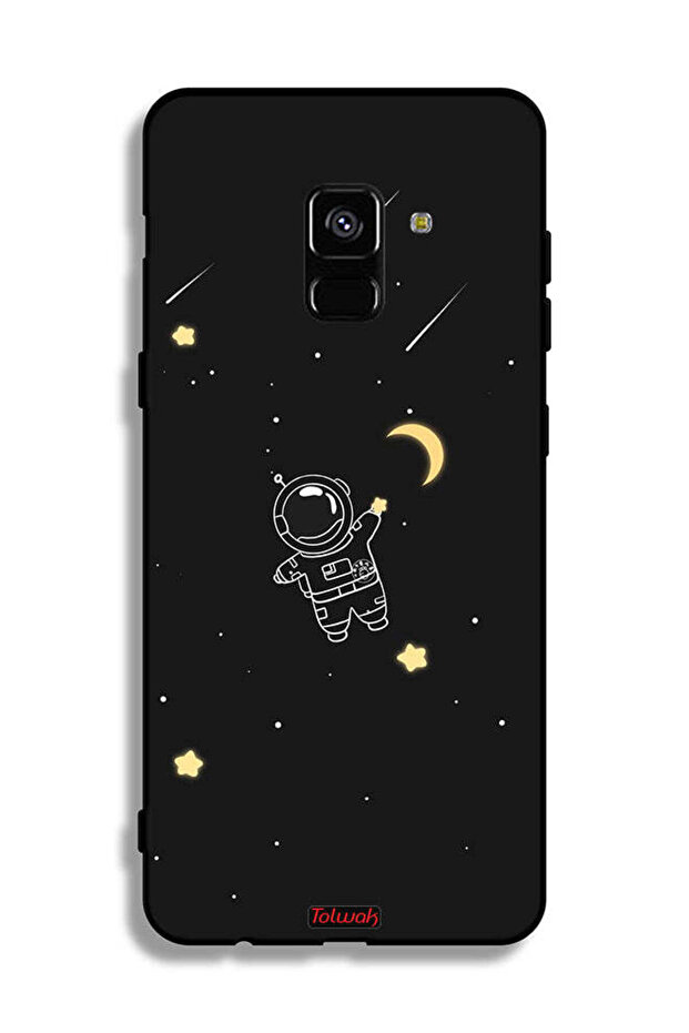 غطاء حماية لهاتف Samsung Galaxy A8 Plus (2018) بتصميم مشبك فني لرائد فضاء