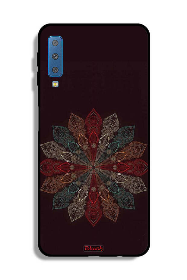 غطاء حماية لهاتف Samsung Galaxy A7 (2018) بتصميم زهرة ماندالا