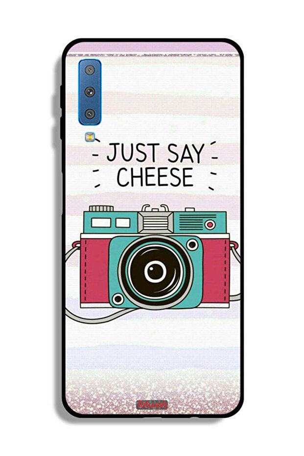 غطاء حماية لهاتف Samsung Galaxy A7 (2018) مطبوع عليه Just Say Cheese