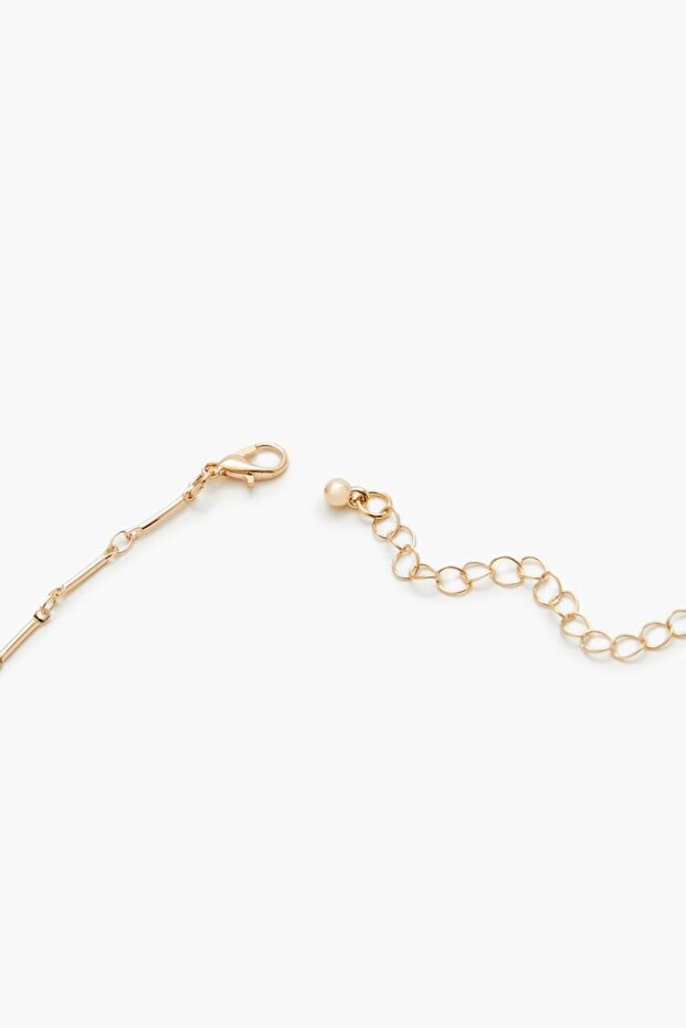 Taşlı Kalp Charm Kolye - 3