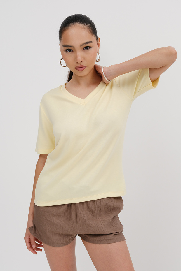 V Yaka Basic T-shirt P4380 - 1