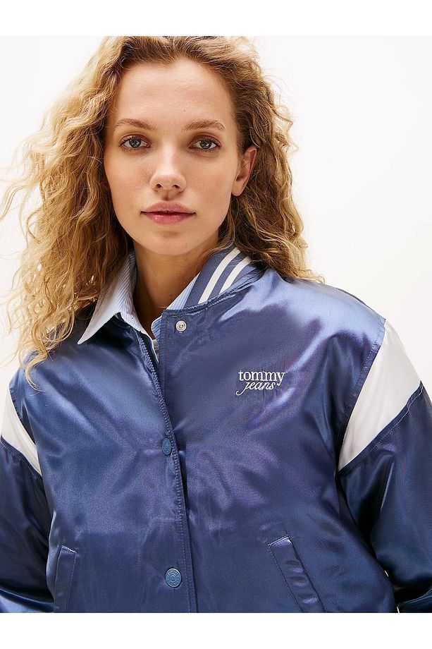 TJW SCRIPT VARSITY JACKET Kadın Mavi Ceket DW0DW20960PO6 - 5