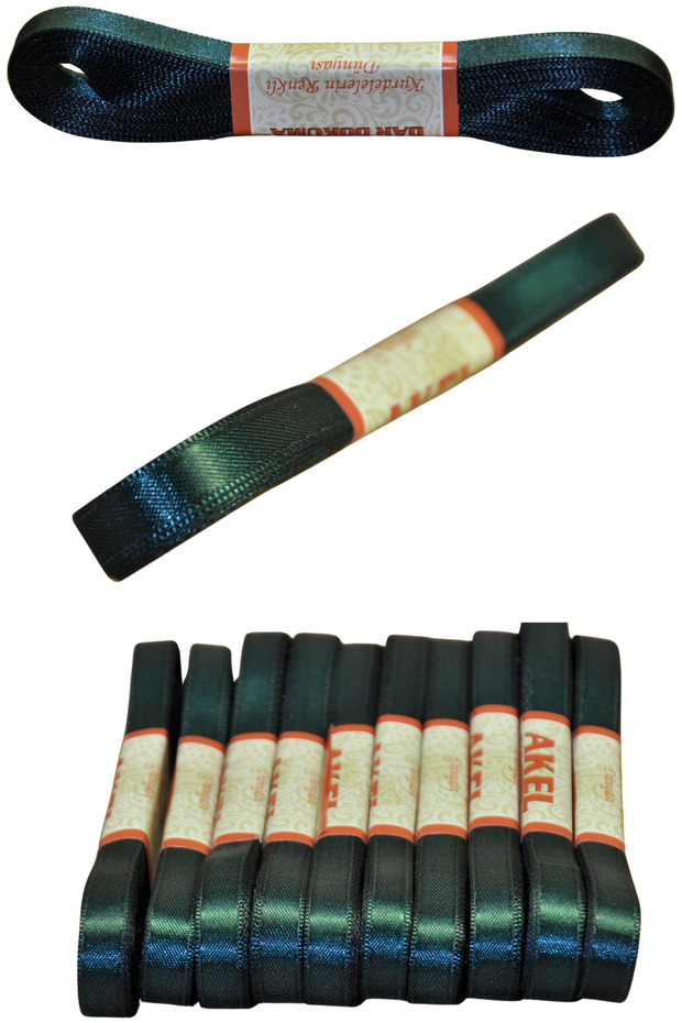1 cm Wide Ribbon | 10 Meters | Green Suitable for Handicraft, Ornament, Hobby and Packaging